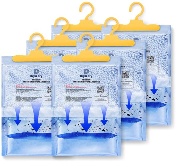 Dry & Dry 6 Packs [Net 7 Oz/Pack] Moisture Absorbers Dehumidifiers for Home Dehumidifier for Basement Dehumidifiers for Bedroom Small Dehumidifiers - Dehumidifiers Moisture...