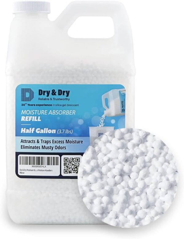 Dry & Dry Moisture Absorbers Refill Beads (3.7 LBS) - Fragrance Free, Moisture Absorber Refill