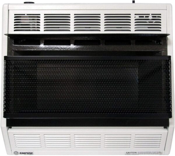 Empire BF30 White Vent Free Blue Flame Heater Propane 30000 BTU Thermostatic Control