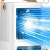 FANCOLE Portable Air Conditioners, 3-IN-1 Small Air Conditioner w/ 3-Level Humidify & 3 Speeds, 7-Color Night Lights, Top Fill Tank for 8H Cooling, Desk Mini Air Conditioner for...