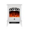 Free Standing Electric Fireplace Cute Electric Heater Log Fuel Effect Realistic Flame Space Heater, 1500W - White