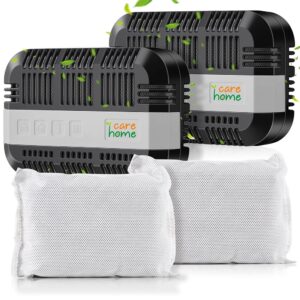 Fridge Deodorizer (2-Pack) With 2 Extra Refillers - Fridge and Freezer Odor Eliminator - Outperforms Baking Soda - Rechargeable and Lasts for 5 Years