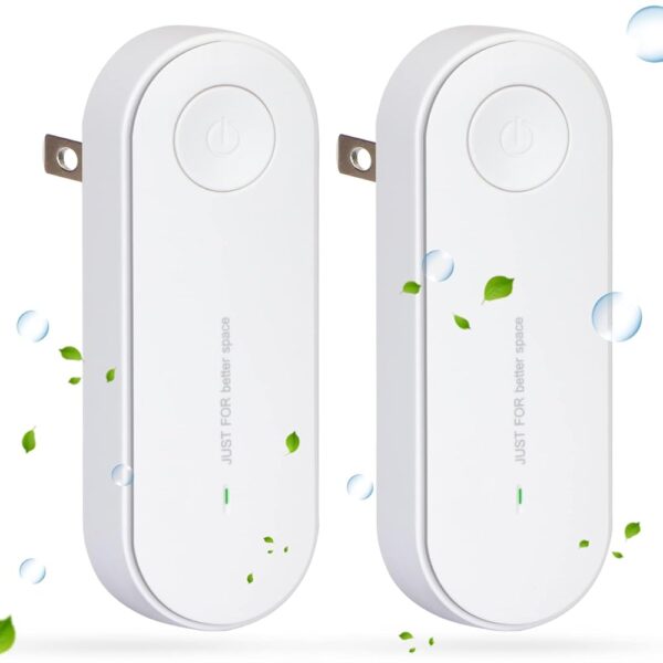 FYY Plug-in Negative Ion Air Purifier, 2 Pack Mini Portable Negative Ion Generator for Home, Bedrooms, Toilets, Living Room, Bathrooms, Closets, Pet Room White