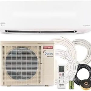 Goodman Mini Split 12,000 BTU 18 SEER2, Inverter Ductless Air Conditioner with Heat Pump System, Energy-Efficient Mini Split Air Conditioner, Installation Kit Included, 230V