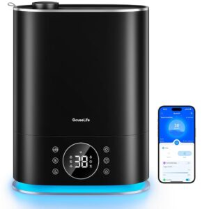 GoveeLife Smart Humidifiers for Bedroom, Cool&Warm Mist 7L Humidifier for Large Room, Auto Mode, Easy Top Fill, 70Hr Quiet Runtime, WiFi Air Humidifier with RGB for Baby, Plants...