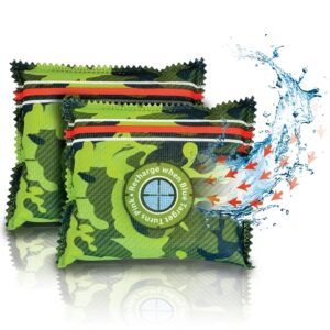 Gun Safe Dehumidifier Camouflage - Rechargeable Desiccant Dehumidifier Bags - Reusable & Absorbs Moisture & Humidity - 2x Pack