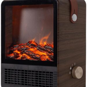 Hearth Brands Electric Fireplace Portable Space Heater with 3D Flame Effect | 1500W | Adjustable Thermostat Dial | Overheat Sensor with Auto Shut-Off | Ideal for Home, Office,...