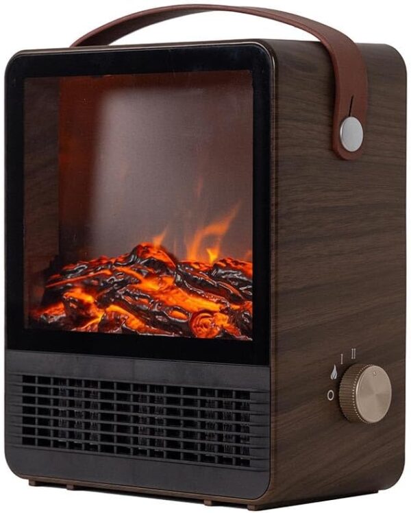 Hearth Brands Electric Fireplace Portable Space Heater with 3D Flame Effect | 1500W | Adjustable Thermostat Dial | Overheat Sensor with Auto Shut-Off | Ideal for Home, Office,...