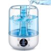 HiLIFE Humidifiers for Bedroom, 3 Times Fog Coverage, 3.2L Ultrasonic Cool Mist Humidifiers for Home Baby Nursery & Plants, Top Fill Air Humidifier Lasts Up to 35 Hours, Auto...