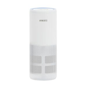Homedics 4-in-1 UV-C Portable Air Purifier - 360-Degree HEPA Filter, Air Purifiers for Bedroom and Home Small Rooms, 2 Speed Settings for Small Rooms, White