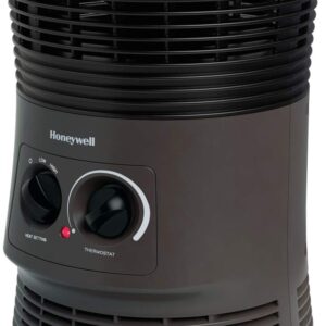 Honeywell HHF360V 360 Degree Surround Fan Forced Heater with Surround Heat Output Charcoal Grey Energy Efficient Portable Heater with Adjustable Thermostat & 2 Heat Settings, Small