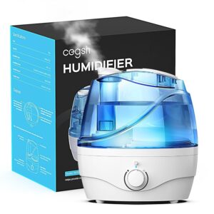 Humidifiers for Bedroom (2.2L Water Tank), Cool Mist Humidifiers for Baby & Plant, Room Humidifier for Home & Nursery, BPA-Free for Safety, 360° Nozzle, Auto Shut-Off, Night Light