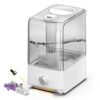Humidifiers for Large Room Bedroom (6.5L), Cool Mist Ultrasonic Vaporizer for Home Whole House Babies, Customized Humidity, Night Light, Whisper-Quiet (White)
