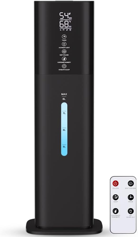 Humidifiers Large Room Bedroom with 7 Colors Light, 2.1Gal(8L) 3 Speed Quiet Ultrasonic Cool Mist Humidifier with 360° Nozzle, Humidity Setting, Timer,Aroma Box for Home Plant... Humidifiers Large Room Bedroom with 7 Colors Light, 2.1Gal(8L) 3 Speed Quiet Ultrasonic Cool Mist Humidifier with 360° Nozzle, Humidity Setting, Timer,Aroma Box for Home Plant...