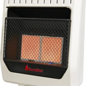 IR16T-BB Ventless Dual Fuel Infrared Space Heater with Thermostat Control for Home and Office Use, 20000 BTU, Heats Up to 950 Sq. Ft., Includes Wall Mount, Base Feet, and...