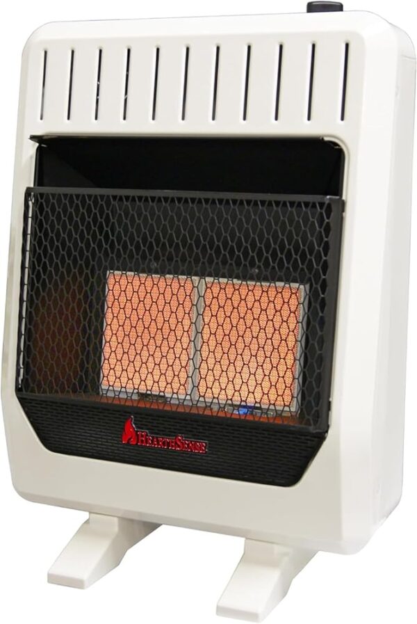 IR16T-BB Ventless Dual Fuel Infrared Space Heater with Thermostat Control for Home and Office Use, 20000 BTU, Heats Up to 950 Sq. Ft., Includes Wall Mount, Base Feet, and...