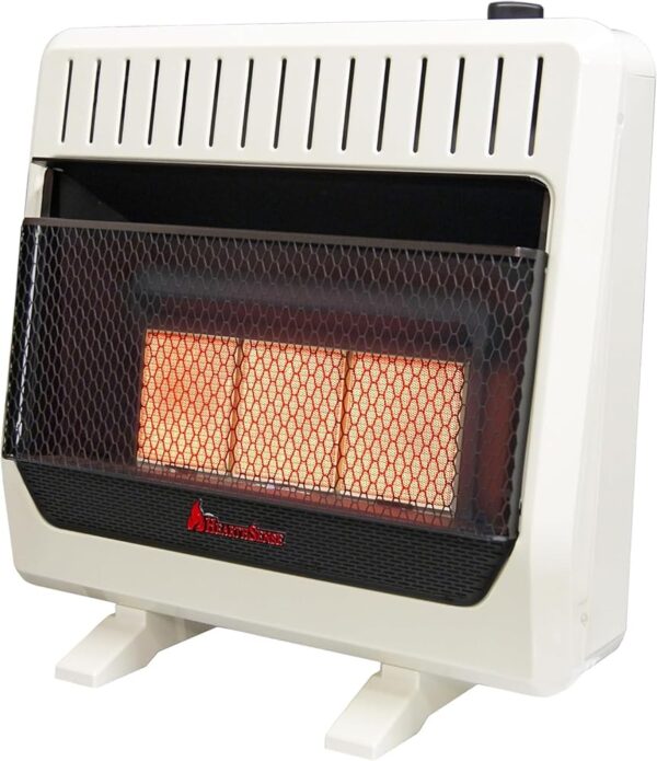 IR26T-BB Ventless Dual Fuel Infrared Space Heater with Thermostat Control for Home and Office Use, 30000 BTU, Heats Up to 1400 Sq. Ft., Includes Wall Mount, Base Feet, and...