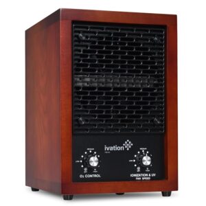 Ivation 5-in-1 HEPA Air Purifier & Ozone Generator, Ionizer & Deodorizer for Up to 3,700 Sq/Ft – Included HEPA, Carbon and Photocatalytic Filters, with UV Light and Negative Ion...