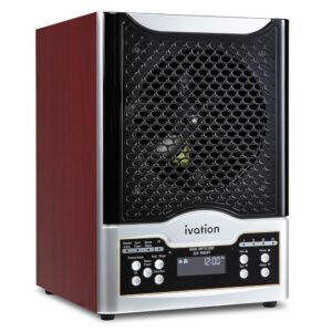 Ivation 5-in-1 HEPA Air Purifier & Ozone Generator W/Digital Display Timer and Remote, Ionizer & Deodorizer 3,700 Sq/Ft – HEPA, Carbon and Photocatalytic Filters, UV Light and...