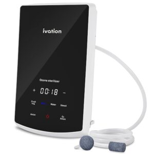 Ivation Multipurpose Ozone Sterilizer for Air & Water | Portable Home Deodorizing & Disinfecting System with LED Control Panel, Ionizer, Tube & Diffuser Stones | Purify...
