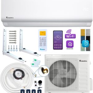 Klimaire DIY 24,000 BTU 19 SEER2 Mini Split Heat Pump Air Conditioner w/ 25-ft Pre-Charged Quick-Connect Installation Kit - 230V