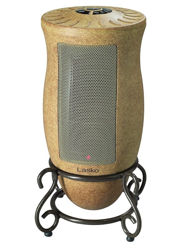 Lasko Oscillating Designer Series Ceramic Space Heater for Home with Adjustable Thermostat, Timer and 2-Speeds, 16 Inches, 1500W, Beige, 6405