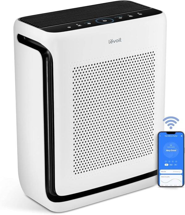 LEVOIT Air Purifiers for Home Large Room Up to 1800 Ft² in 1 Hr with Washable Filters, Air Quality Monitor, Smart WiFi, HEPA Sleep Mode for Allergies, Pet Hair, Pollen in...