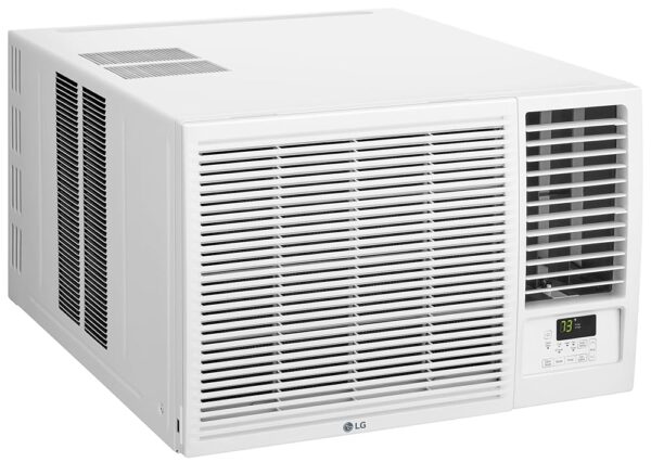 LG 18,000 BTU Window Air Conditioner with Heat, 230/208V, Cools 1,000 Sq.Ft. for Bedroom, Living Room, Basement, Apartment, with Remote, 2 Speeds, 24-Hour Timer, White