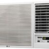 LG 7,500 BTU Window Air Conditioner with Supplemental Heat, Cools 320 Sq.Ft. (16' x 20' Room Size), Electronic Controls with Remote, 2 Cooling, Heating & Fan Speeds, Slide...