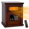 Lifeplus 1500W Electric Infrared Space Heater, Quartz Heater for Indoor Use, Tip-Over & Overheat Protection with Remote Control, 3 Heat Settings, 12H Timer for Large Room...