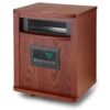 LifeSmart LifePro 1500 Watt Portable Electric Infrared Quartz Indoor Space Heater with 6 Adjustable Heating Elements and Remote Control, Brown