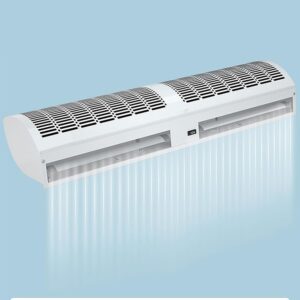 LINLIUA Air Curtain, Commercial Indoor Air Fan,Two Speeds Adjustable, Powerful Air Door,door blower to keep flies out, Easy-Install 60cm/24in white