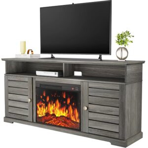 Marsail Fireplace TV Stand with 23 inch Fireplace for up to 70 inch TVs, Electric Fireplace TV Stand Holds up to 200 lbs, Fireplace Entertainment Center TV Console Table with...