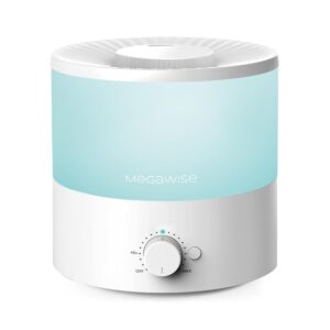 MEGAWISE Cool Mist Humidifiers for Bedroom, BabyRoom, Office and Plants, 0.5 Gal Essential Oil Diffuser with Adjustable Mist Output, 25dB Quiet Ultrasonic Humidifiers, Up to...