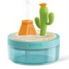 Mini Humidifier Bedroom Quiet Air Humidifier with Landscape Decoration for Nursery Office Small Room and Plant - Night Lights, Auto Shut-off, Two Spray Modes (Green Cactus)