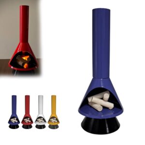 Miniature Mid-Century Modern-Style LED Fireplace,Mini LED Wood Stove Fireplace Decorative Lights,Small Desktop Fireplace Lamp,Flame Effect LED Fire Lamp, Halloween Christmas...