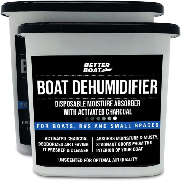 Moisture Absorber Boat Dehumidifier Moisture Absorbers Charcoal Smell Remover to Get Rid of Damp Smell & Humidity | No Refill for Basement, Closet, Home, RV or Boating Unscented...