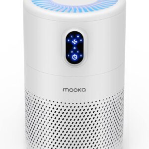 MOOKA Air Purifiers for Home Large Room up to 1076 ft², H13 True HEPA Air Filter Cleaner, Odor Eliminator, Remove Smoke Dust Pollen Pet Dander, Night Light(Available for...