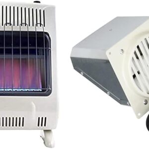 Mr. Heater 30,000 BTU Blue Flame Natural Gas Heater Bundle with Blower Accessory Kit