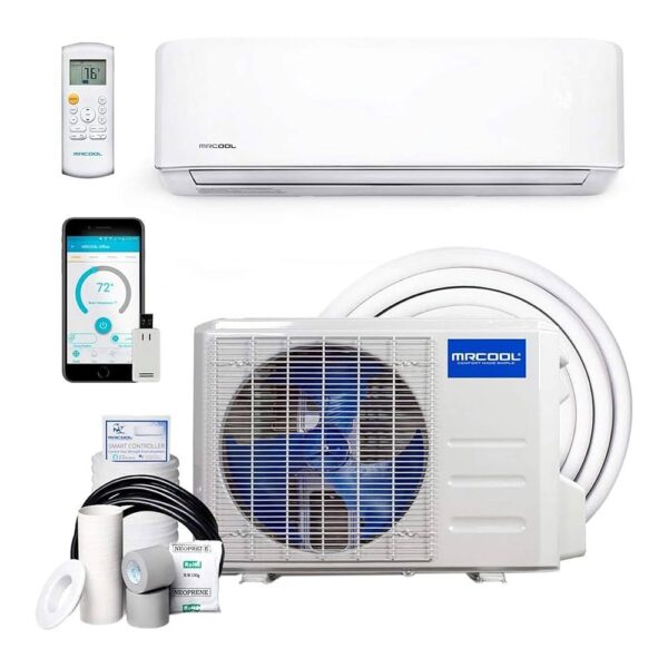 MRCOOL Advantage Series 12,000-BTU 120-Volt Ductless Inverter Wall Mount Heat Pump System, Mini Split AC/Heating System w/SmartHVAC Technology, White