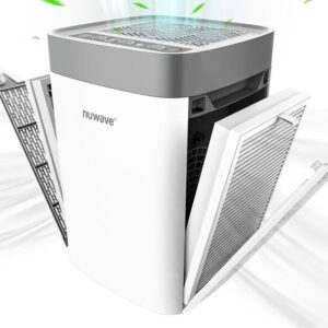 Nuwave Air Purifiers for Home Bedroom Up to 1361 Sq Ft, Portable Air Purifier with Air Quality Sensor, H13 True HEPA & Carbon Filter Captures Pet Hair Allergies Dust Smoke,18dB,...