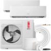 OLMO 24,000 BTU Dual Zone 12000 + 18000 BTU Wall Mount Ductless Mini Split A/C and Heater with 16ft Installation Kits