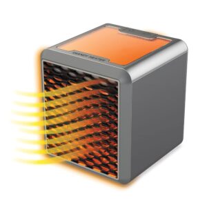 Ontel Handy Heater Pure Warmth Ceramic Space Heater, 1200 Watts, 3-Speed Adjustable, Quiet Operation (Pack of 1), Black