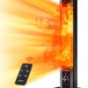 Outdoor Electric Patio Heater, Haimmy 42in Infrared Heater with Remote, 9 Heat Levels, 9H Timers, 1500W Instant Heating, Safety Lock, Tip-Over & Overheat Protection, IPX5...