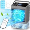 Personal Air Conditioner w/Remote & LED Screen, 90° Oscillation, 4H Timer, 7 LED Night Light, 2 Cool Mist, 3 Speeds Evaporative Air Cooler, Portable Air Conditioners for Bedroom...