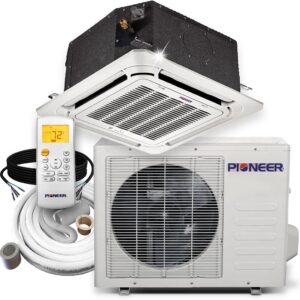 Pioneer Air Conditioner CYB-22 Ceiling Mount 8-Way Cassette Ductless Inverter++ Mini Split Heat Pump, 12000 BTU-208/230V