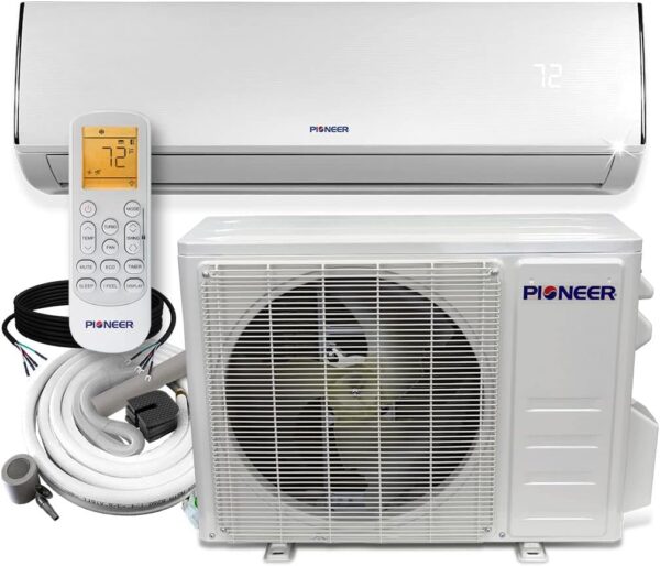 PIONEER Diamante Series Ductless Mini-Split Air Conditioner Inverter Heat Pump Full Set with 16 Ft. Kit
