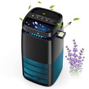 POMORON 4-in-1 Air Purifiers for Home, Air Ionizer Negative Ion Generator, Efficient HEPA Filter, UV, Remove 99.97% Particles such as Pollen Smoke Pet Dander Air Cleaner for...
