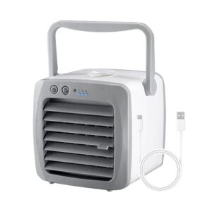 Portable Air Conditioner, Evaporative Air Cooler and Humidifier, 3-Speed Adjustable, USB Powered, Water Tank for Up to 5 Hours of Continuous Use, Portable Room Air Conditioner