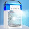 Portable Air Conditioner Fan Household Small Air Cooler Humidifier Hydrocooling Fan Portable Air Adjustment For Office 3 Speed, White